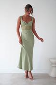 Cleo Lace Detail Maxi Dress | Sage Green image