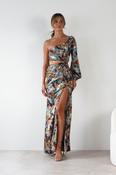 Corina One Sleeve Maxi Dress | Mixed Print
