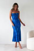 Dahlia Floral Jacquard Maxi Dress | Royal Blue image