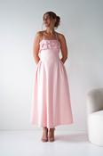 Daphne Embroidered Floral Midaxi Dress | Pink image