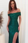 Morilee Off The Shoulder Sequin Gown | Green image