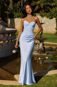 Cassie Strapless Corset Maxi Dress | Blue image