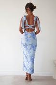 Mahalia Floral Appliqué Maxi Dress | Blue image