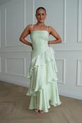 Renee Luminescent Ruffle Maxi Dress | Pistachio image