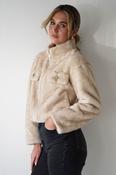 Elie Faux Fur Cropped Coat | Beige