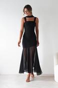 Harmony Square Neck Bodycon Maxi Dress | Black image