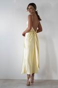 Hermie Silky Satin Maxi Dress | Lemon image