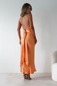 Hermie Silky Satin Maxi Dress | Orange image