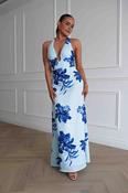 Hinata Woven Floral Maxi Dress | Blue image