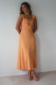 Isadora Linen Skater Maxi Dress | Orange image