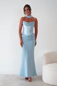 Kailani Strapless Ruched Maxi Dress | Blue image