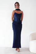 Kailani Strapless Ruched Maxi Dress | Navy image