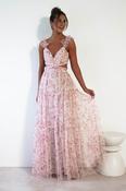 Khristina Floral Tulle Maxi Dress | Cream image