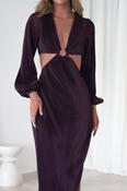 Lennon Ribbed Cut Out Maxi Dress| Dark Purple image