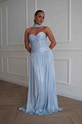 Longoria Pleated Luminescent Maxi Gown | Blue image