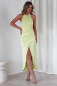 Louisa Ribbed Midaxi Dress | Lime image