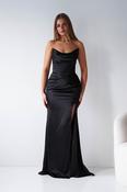 Lucienne Satin Strapless Maxi Dress | Black image