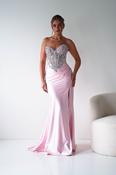 Melville Strapless Embellished Corset Gown | Pink image