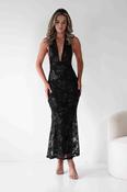 Michaela Halterneck Sequin Maxi Dress | Black image