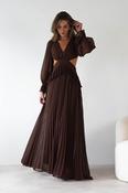 Middleton Pleated Maxi Dress | Brown