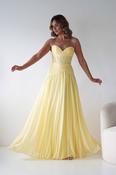 Nicolette Strapless Chiffon Maxi Gown | Yellow