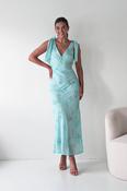 Noah Floral Embellished Maxi Dress | Turquoise Blue image