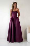 Pepper Strapless A-Line Maxi Gown | Berry