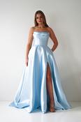 Pepper Strapless A-Line Maxi Gown | Blue