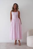 Petal Skater Cotton Maxi Dress | Pink