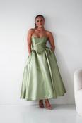 Phoebe Sweetheart Strapless Midi Dress | Sage image