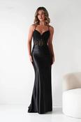 Raya Embellished Corset Gown | Black