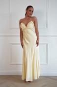 Remi Frill Trim Satin Maxi Dress | Yellow image