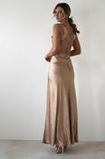 Riviera Soft Satin Maxi Gown | Gold/Bronze image
