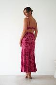 Roanne Floral Bodycon Maxi Dress | Berry Red image