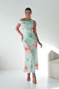 Rumi Floral Print Off The Shoulder Maxi | Green