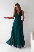 Sara A-Line Chiffon Maxi Dress | Emerald Green
