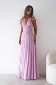 Sharelle Pleated Luminescent Maxi Gown | Pink