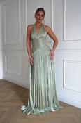 Sharelle Pleated Luminescent Maxi Gown | Sage