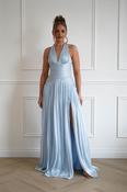 Sharelle Pleated Luminescent Maxi Gown | Sky Blue image