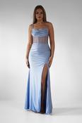 Stefani Rhinestone Bodice Gown | Light Blue image