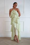 Tala Ruffle Tiered Halterneck Maxi Dress | Sage image