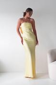 Therese Bow Detail Satin Maxi Dress | Yellow