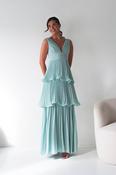 Vina Tiered Pleated Layered Maxi Dress | Mint
