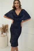 Alvara Sequin Midi Dress | Navy image