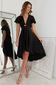 Maleri Satin Midi Dress | Black image