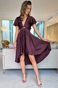Maleri Satin Midi Dress | Chocolate image