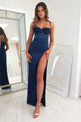 Ravella Soft Satin Maxi Dress | Navy image