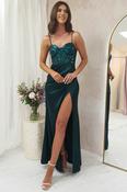 Ashka Satin Corset Maxi Dress