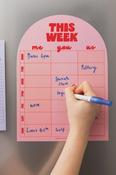 Good Tuesday A4 Magnetic Pink &amp; Red Weekly Planner | Fridge Magnet Planner