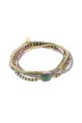 A Beautiful Story Experience Aventurine Rose Quartz Bracelet Gold Coloured